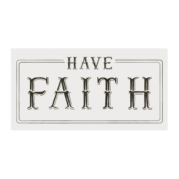 Have Faith Black Scroll Script 20 x 10 Wood Wall Sign Plaque