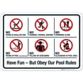 thumbnail image 1 of Have Fun But Obey Our Pool Rules Sign, Pool Sign,, 1 of 1