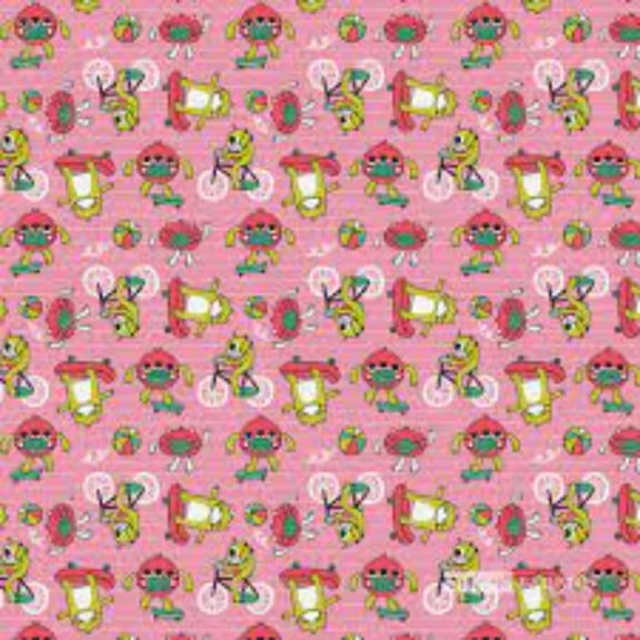 Have Fun Stay Safe Pink Cotton Fabric