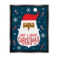 thumbnail image 1 of Have Merry Christmas Patterned Santa Holiday Graphic Art Jet Black Framed Art Print Wall Art, 1 of 9
