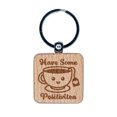 thumbnail image 1 of Have Some Positivitea Positivity Square Keychain Charm Tag - Engraved Wood, 1 of 6