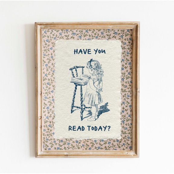Have You Read Today Print Cozy Reading Nook Art Bookish Decor Readers Print, Unframed Paper Poster 8x10in