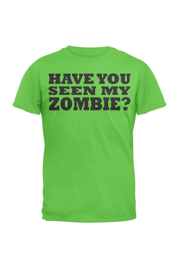 Have You Seen My Zombie Flip Up Green Adult T-Shirt - 2X-Large