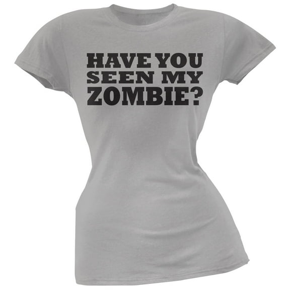 Have You Seen My Zombie Flip Up Grey Juniors T-Shirt - Medium