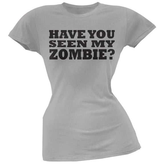 Have You Seen My Zombie Flip Up Grey Juniors T-Shirt - X-Large