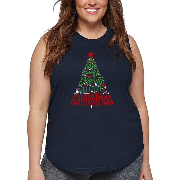 Have Yourself a Merry Little Christmas - Women's Plus Size Word Art Tank Top