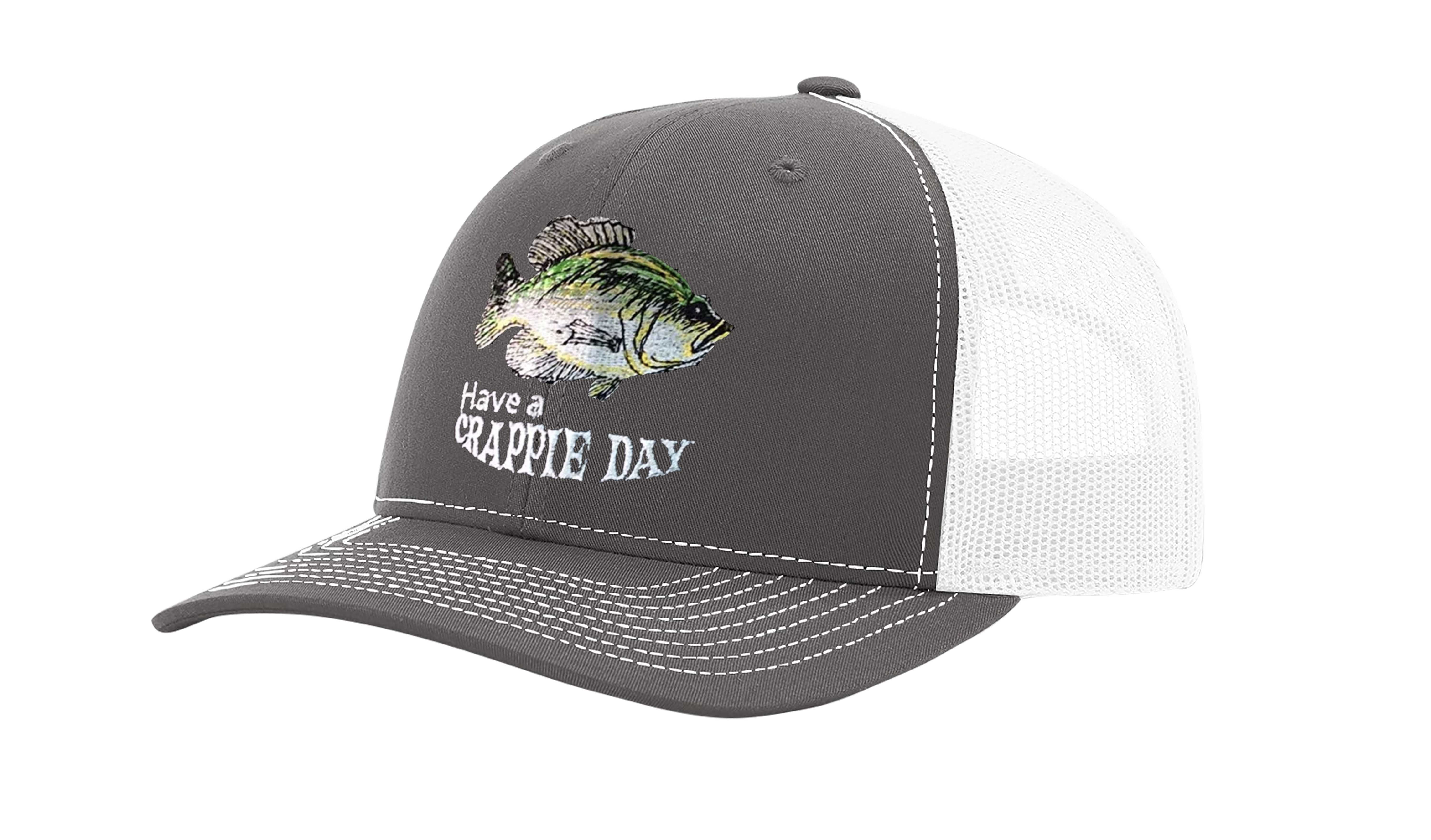 Have a Crappie Day Funny Fishing Mesh Back Trucker Hat-Khaki