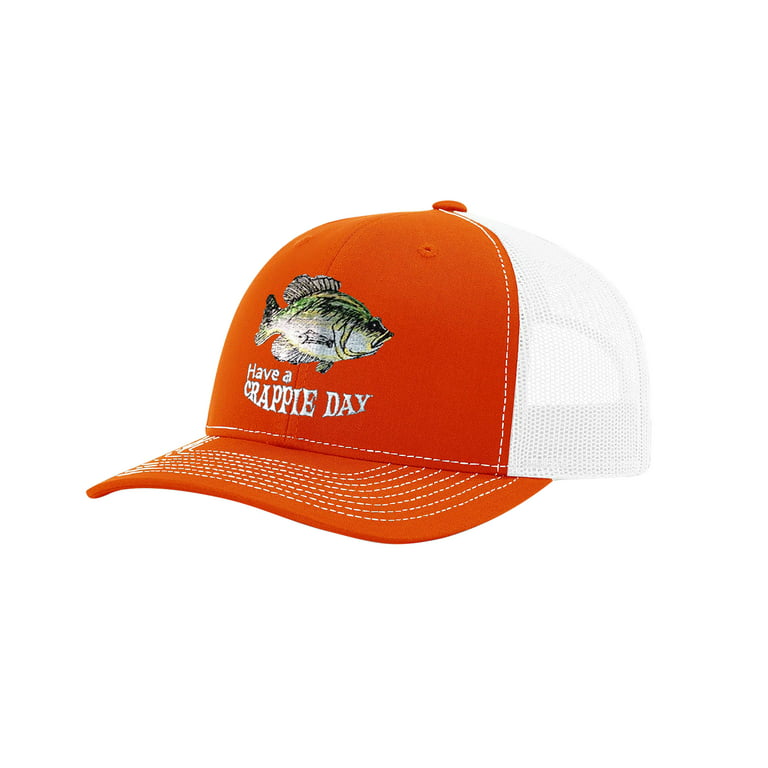 Have a Crappie Day Funny Fishing Mesh Back Trucker Hat-Red