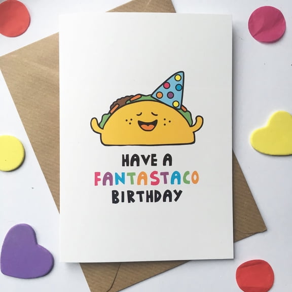 Have a Fantastaco Birthday Card - Adorable Taco Character Design - Blank Inside, Envelope Included - Perfect for Taco Lovers' Birthdays