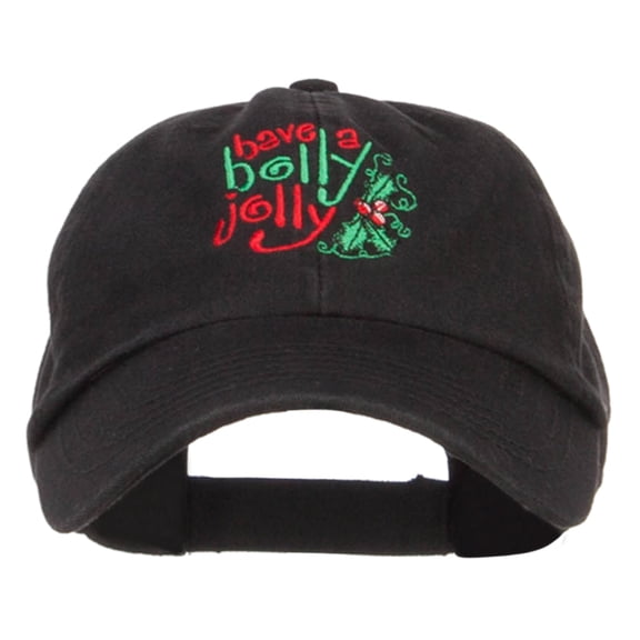 Have a Holly Jolly Embroidered Pet Spun Cap - Black OSFM