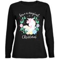 thumbnail image 1 of Have a Magical Christmas Unicorn Ladies' Relaxed Jersey Long-Sleeve Tee Black SM, 1 of 1
