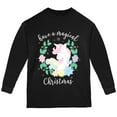 thumbnail image 1 of Have a Magical Christmas Unicorn Youth Long Sleeve T Shirt Black YLG, 1 of 1