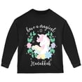 thumbnail image 1 of Have a Magical Hanukkah Unicorn Toddler Long Sleeve T Shirt Black 2T, 1 of 1