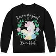 thumbnail image 1 of Have a Magical Hanukkah Unicorn Youth Sweatshirt Black YSM, 1 of 1