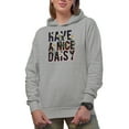 thumbnail image 1 of Have a Nice Daisy Pun Quote with Daisies Art Merch Gift, Heather Grey Hooded Sweatshirt or Hoodie, Medium, 1 of 5