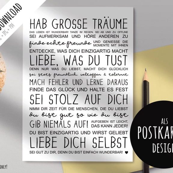 Have big dreams - Positive sayings / motivational affirmation poster - - printable, Unframed Paper Poster 16x20in