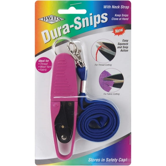 Havel's Dura Snips Squeeze-Style Thread Snips 4.75"-W/Neck Strap