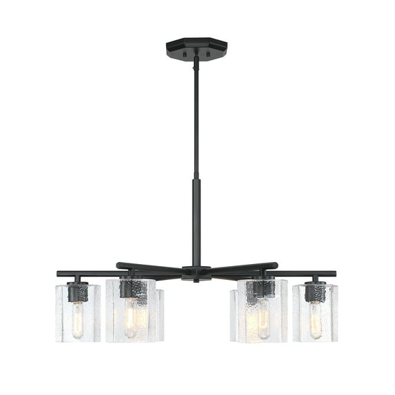 Haven 6-Light Matte Black Transitional Shaded Chandelier for Entryways