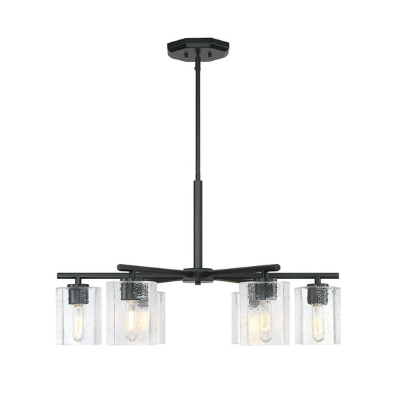 Haven 6-Light Matte Black Transitional Shaded Chandelier for Entryways