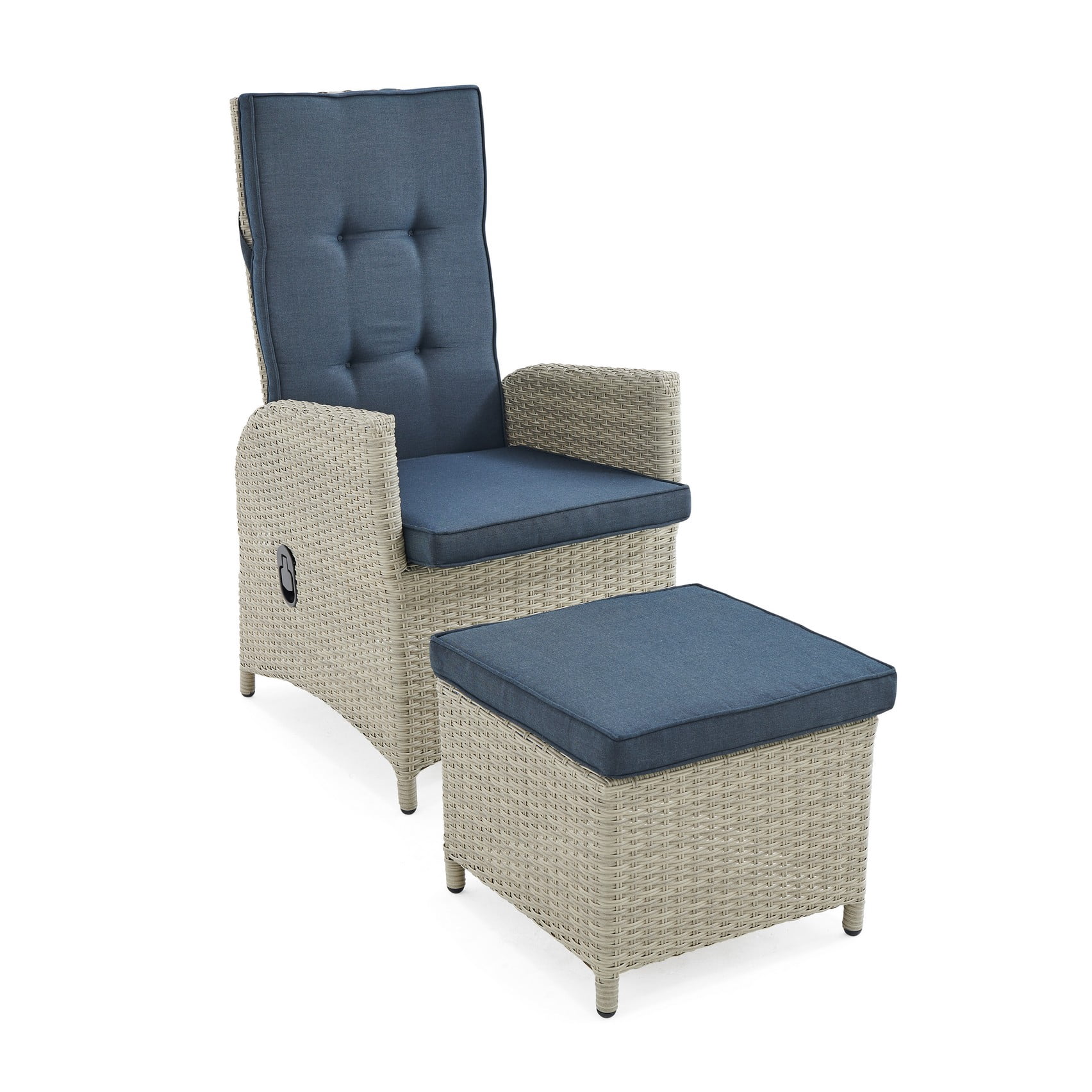 Haven All-Weather Wicker Outdoor Recliners with Ottomans and Cushions