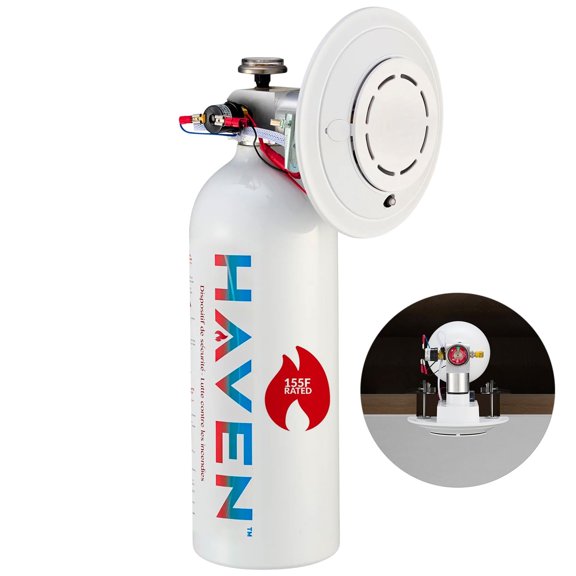 Haven Automatic Heat-Activated Fire Suppression Device 155F (68C) RATED - Non-Toxic, ABC, 5 Year Worry-Free Industrial and Urban Protection Great for Home, Boiler Rooms, Near Fire Places,