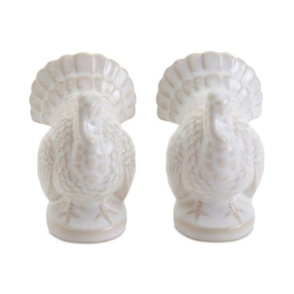 Haven Ceramic Turkey Salt & Pepper Shakers Set - White