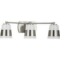 thumbnail image 1 of Haven Collection Three-Light Brushed Nickel Opal Glass Luxe Industrial Bath Light, 1 of 14