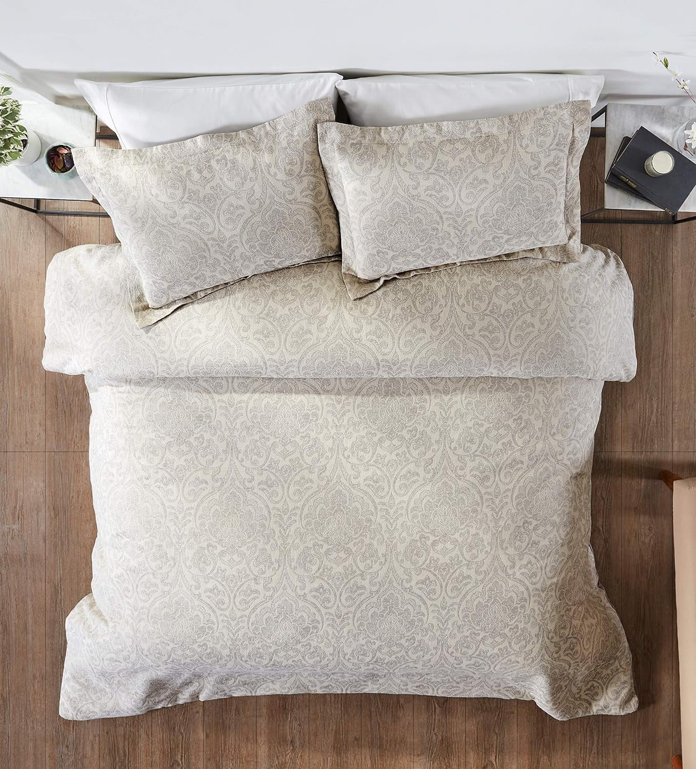 Haven Damask Duvet Cover Collection 100 Cotton Tufted Unique Luxurious