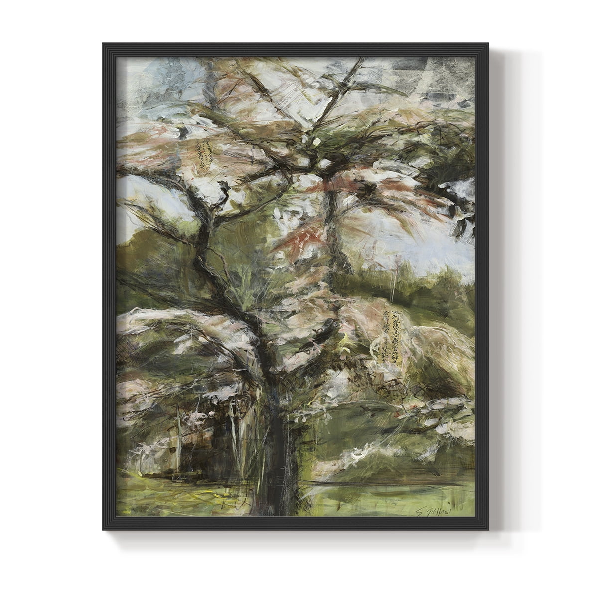 Haven Framed Print in Black Solid Wood Framed Print No Nail Hanging