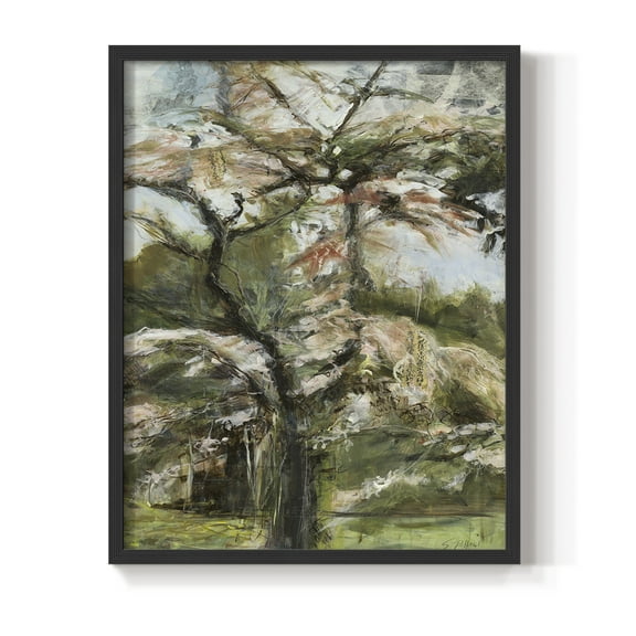 Haven Framed Print in Black Solid Wood Framed Print No Nail Hanging