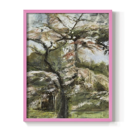Haven Framed Print in Pink Solid Wood Framed Print No Nail Hanging