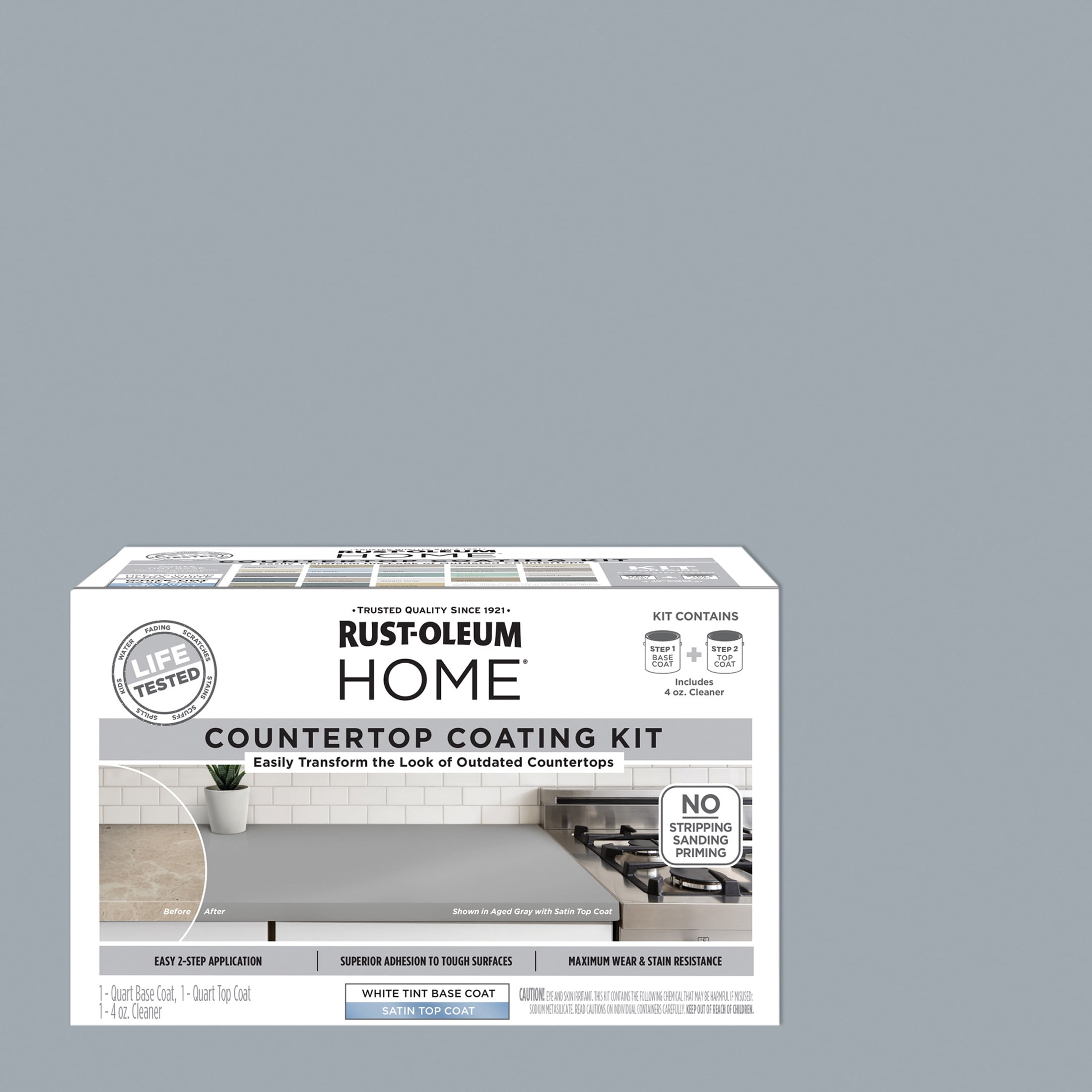 Haven Gray, Rust-Oleum HOME Countertop Satin Coating Kit-38496209T, Quart