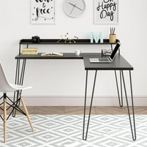 Haven L Desk with Riser, Espresso
