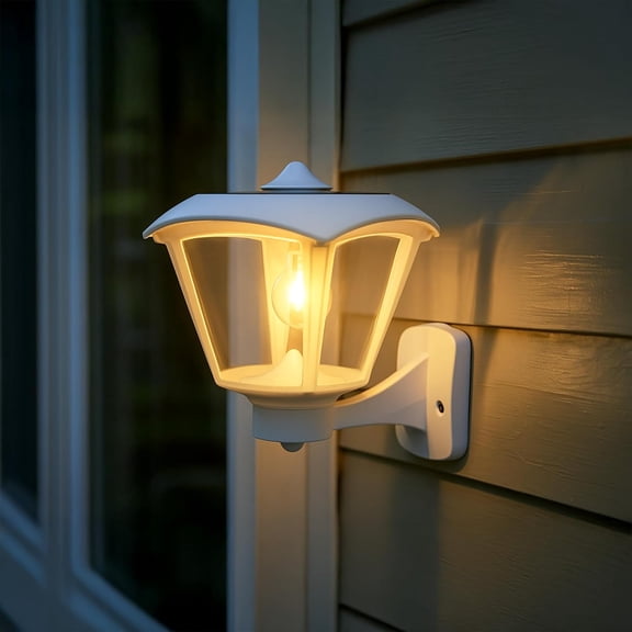 Haven Lamp Outdoor Solar Light, Mounts on Pole, Pier, or Wall; Resin,  Solar Panels 205B50233 (White)