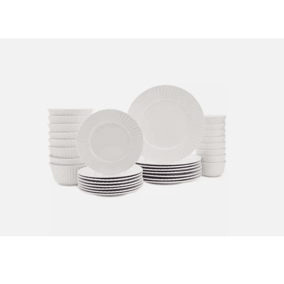 Haven Round Embossed 32 Pc. Dinnerware Set