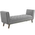 thumbnail image 1 of Modway Haven Tufted Button Upholstered Fabric Accent Bench in Light Gray, 1 of 7