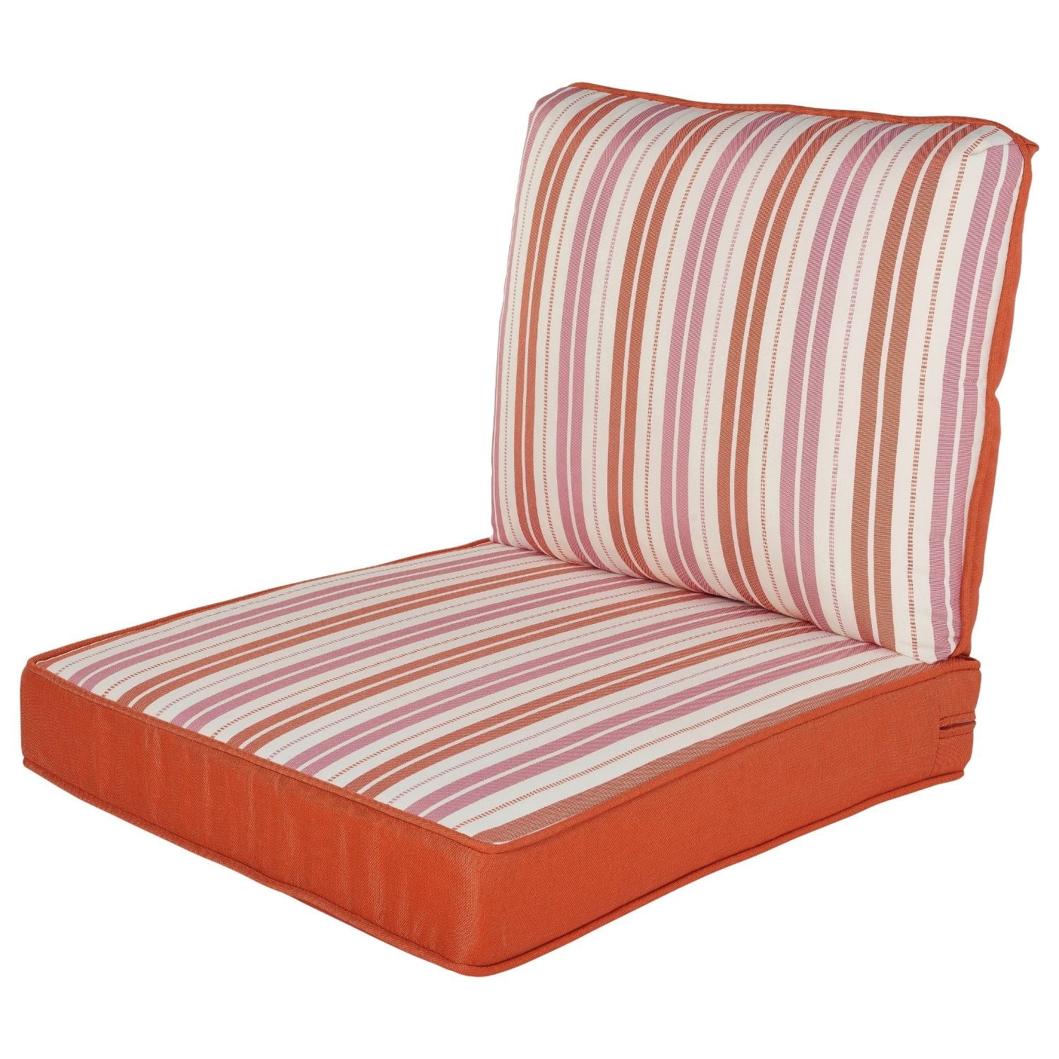 Haven Way Striped Outdoor Seat & Back Cushion Set Coral Stripe 22x25