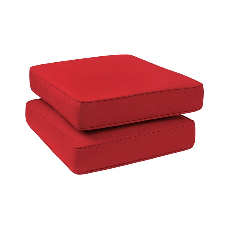 Grand Basket Haven Way Universal Outdoor Ottoman Cushion Set of 2 Bright Red Walmart