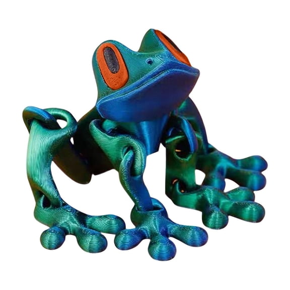 HavenCo Articulated Frog Figurine Flexible Jointed Design Realistic Amphibian Model 3D Printed Collectible Toy for Desk Decoration Educational Display