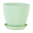 thumbnail image 1 of HavenCo Elegant Ribbed Plant Pot with Drainage Tray Durable Plastic Planter for Indoor and Outdoor Use, 1 of 5