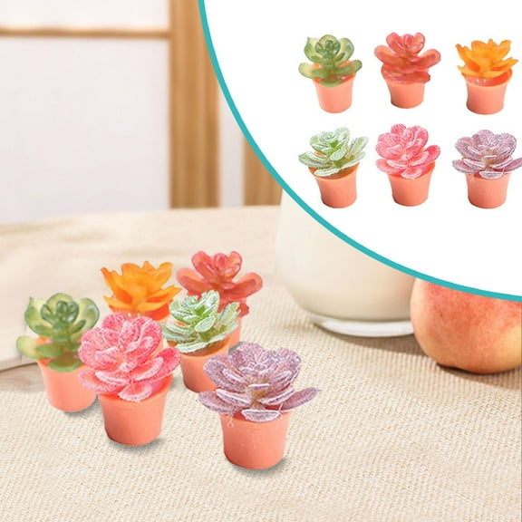 HavenCraft Artificial Potted Plants Faux Square Pot Decor Plants Artificial Potted Faux Plant In Square Pots for Home Bathroom Desk Shelf Decor Orange