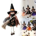thumbnail image 1 of HavenCraft Skirted Hanging Witches Broomstick Dolls Halloween Small Witch Figurine with Skirt Hangable Witch Doll Ornament Doll with Halloween Hanging Decoration for House Room Door and Window Black, 1 of 9
