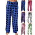 thumbnail image 1 of Huoegna Pajama Pants for Women Casual Wide Leg Elastic Waist Drawstring Pants Comfy Loose Lounge Pajamas, 1 of 4