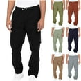 thumbnail image 1 of Havenre Cargo Pants for Men Big and Tall Regular Fit Casual Drawstring Elastic Waist Outdoor Joggers Solid Fitness Straight Long Trousers with Multi-Pockets Gray XXXXXL, 1 of 9