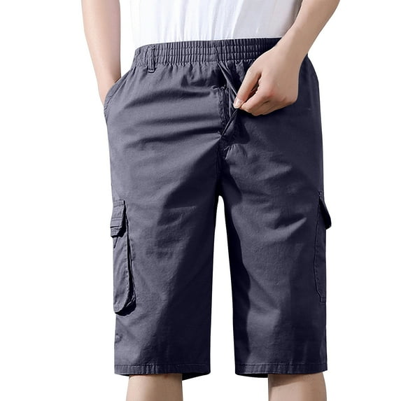 Havenre Cargo Shorts for Men Big and Tall Regular Fit Stretch Waist Work Outdoor Tactical Shorts Casual Slim Fit Bermuda Hiking Short Pants with Multi-Pockets Dark Gray XL