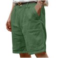 thumbnail image 1 of Havenre Cargo Shorts for Men Lightweight Button Elastic Waist Shorts Casual Stretch Lightweight Work Shorts Summer Travel Pants with Pockets Green L, 1 of 6