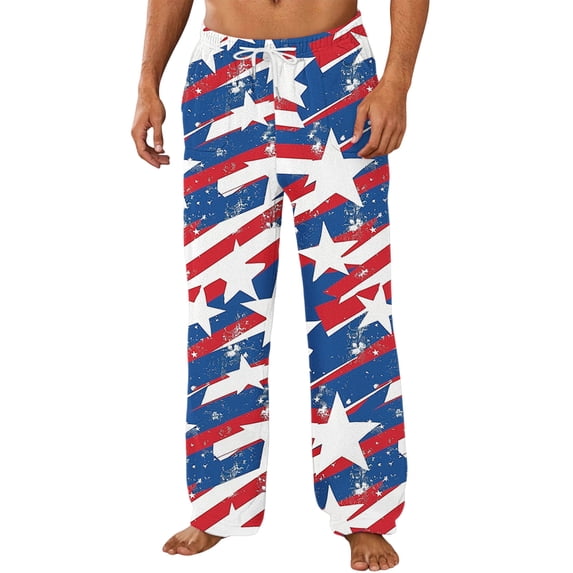 Havenre Christmas Men's Plaid Pajama Pants Casual Drawstring Elastic Waist Xmas Pattern Printed Flannel Pajama Sleep & Lounge PJ Bottoms Warm Sleepwear with Pockets Dark Blue#02 L