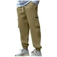 thumbnail image 1 of Havenre Corduroy Cargo Sweatpants for Men Big and Tall Regular Fit Casual Drawstring Elastic Waist Baggy Fleece Jogger Sweat Pants Loose Comfy Trousers with Multi-Pockets Khaki S, 1 of 7