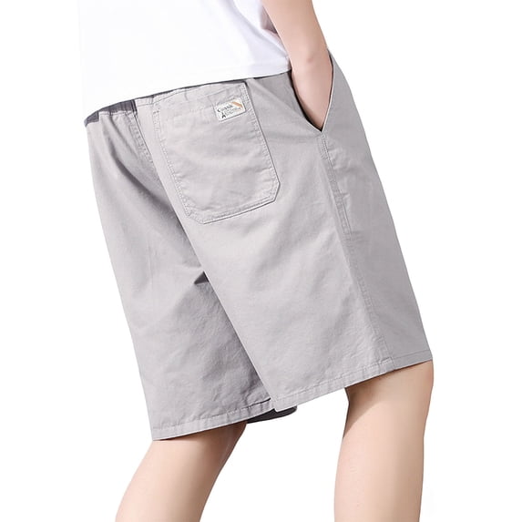 Havenre Fashion Mens Shorts Lightweight Casual Cotton Drawstring Elastic Waist Cargo Short Pants Trendy Summer Beach Stretch Twill Chino Golf Shorts with Multi-Pockets Gray XXXL