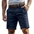 thumbnail image 1 of Havenre Golf Shorts Men Cotton Button Straight Leg Lightweight Stretch Quick Dry Breathable Business Work Short Pants Loose Active Wear Workout Gym Gear with Pocket Navy M, 1 of 4